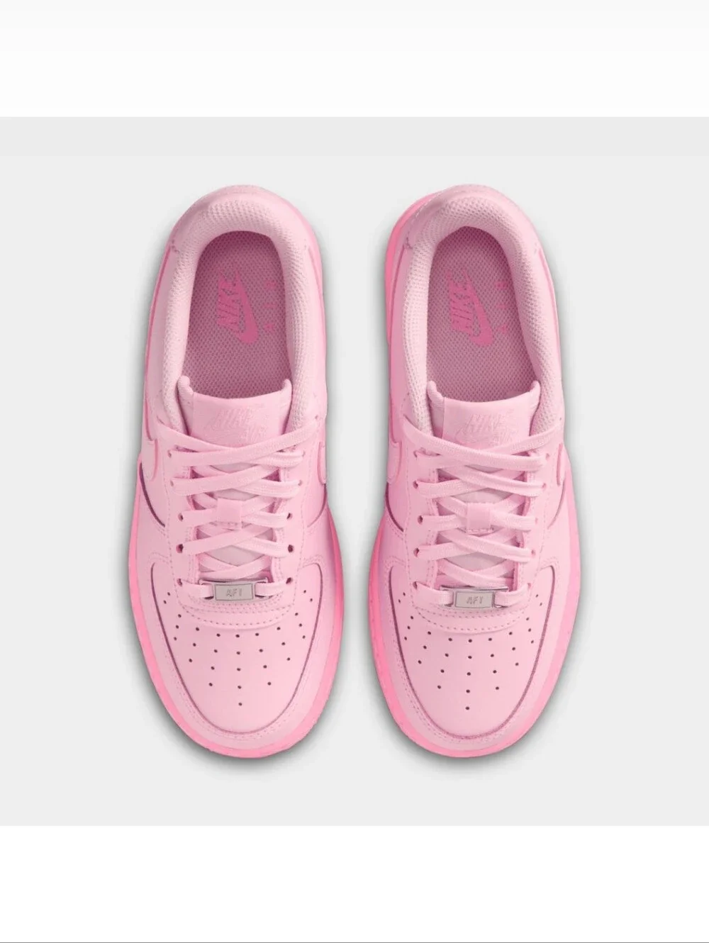 Girls Nike Air Force 1 Low Pink Low-Top Sneakers Custom with Swarovski Crystals